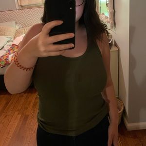 J. Crew army green cotton tank